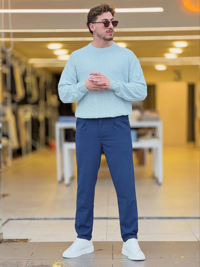 Light Blue Knitted Sweater