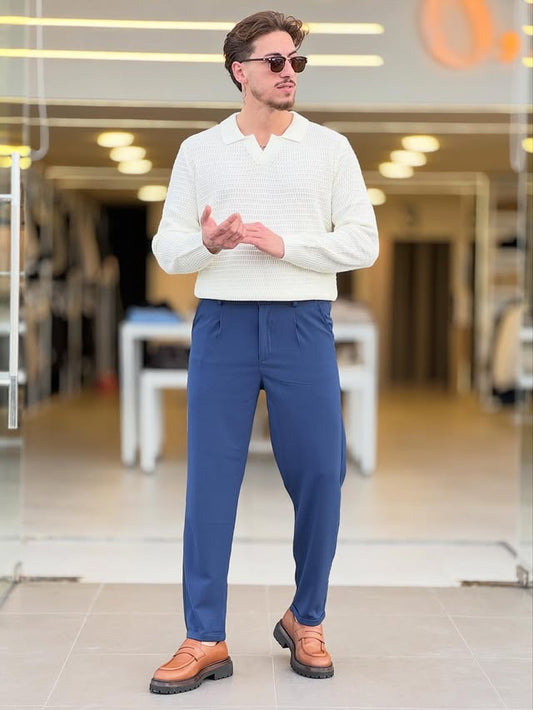 White Polo Knitted Sweater