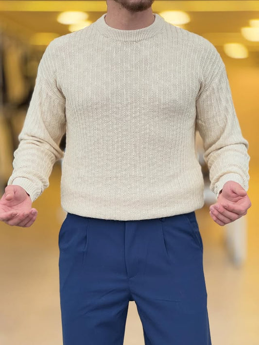 Beige Knitted Sweater