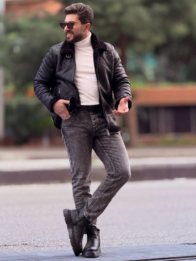Dark Brown Fur Casual Jacket