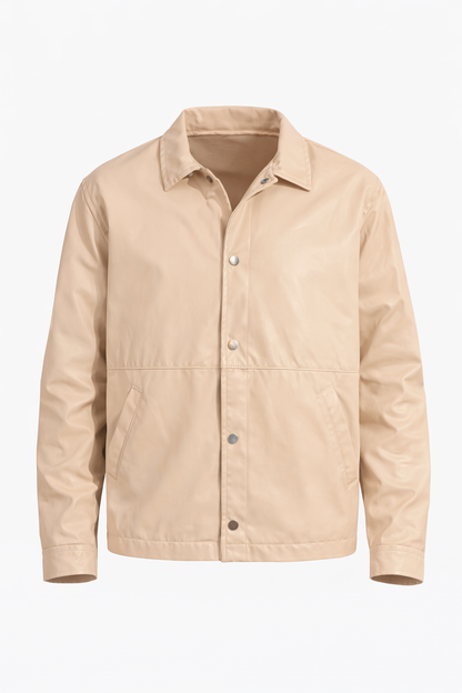 Beige Leather Jacket