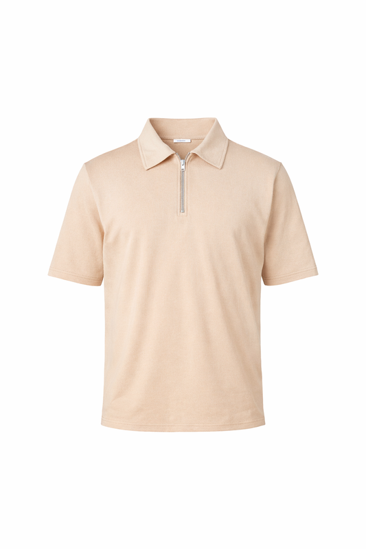 Off-White Half Zip Polo