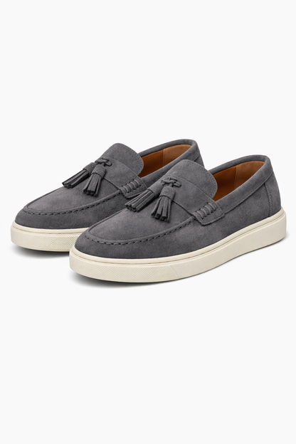 Gray/White Loafers chamois