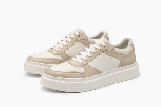 Beige & White Ozero Sneakers