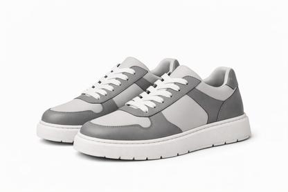 Gray & White Ozero Sneakers