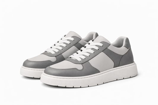 Gray & White Ozero Sneakers