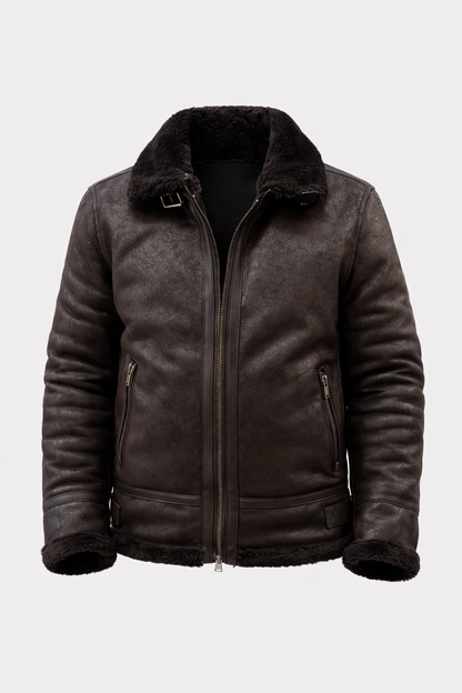 Dark Brown Fur Casual Jacket