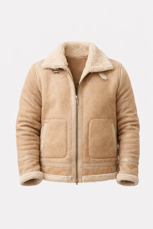 Beige Fur Casual Jacket