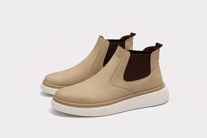 Ozero Velvet Boots In Beige