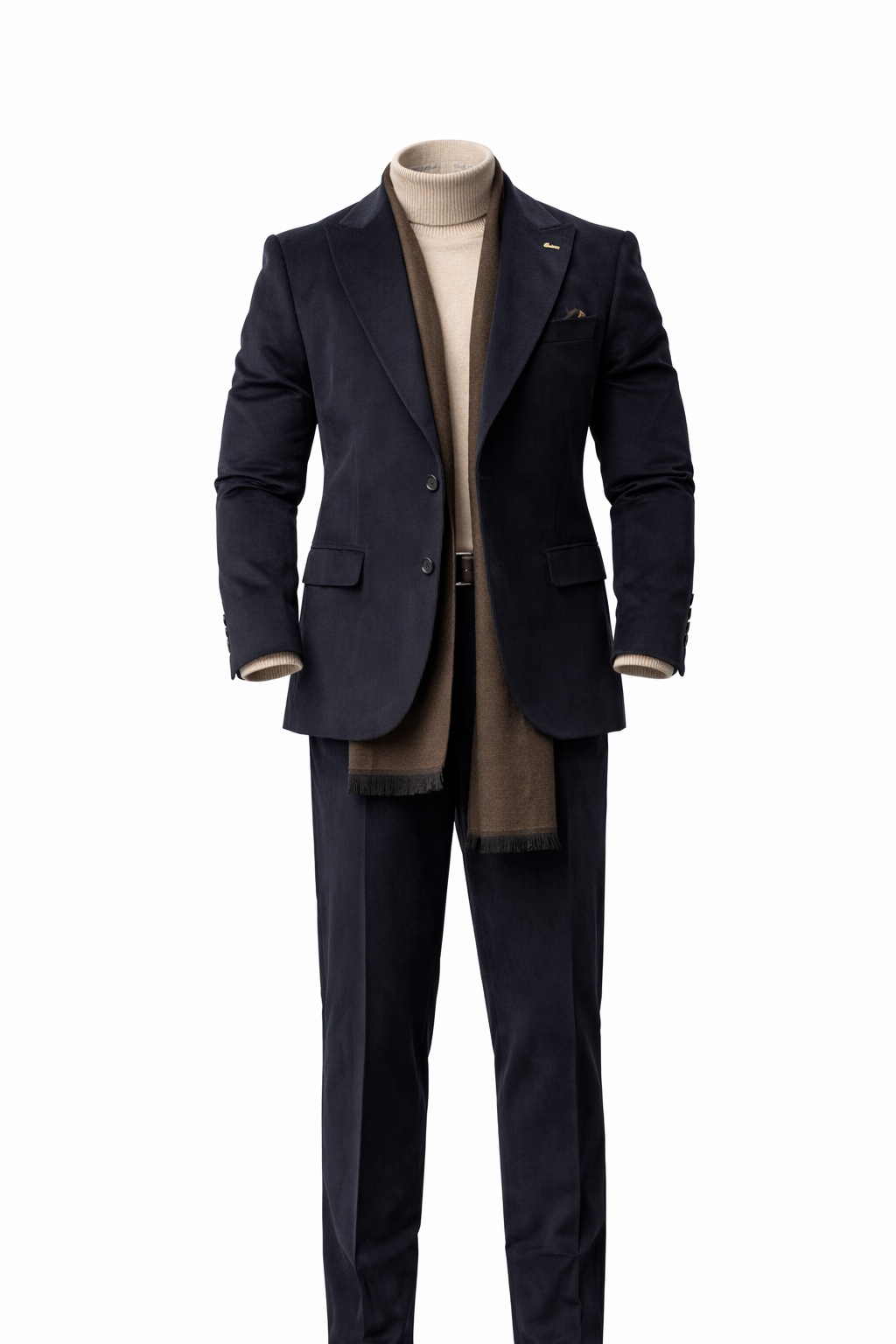 Dark Blue Velvet Suit