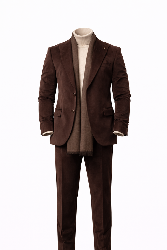 Dark Brown Velvet Suit
