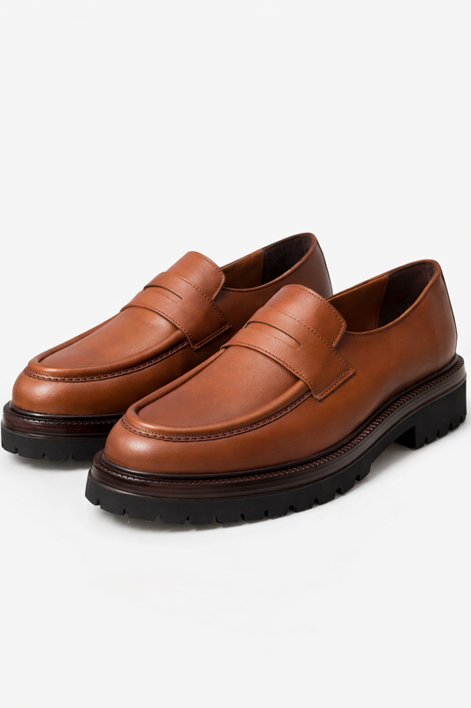 Moccasin Light Brown Leather Shoes
