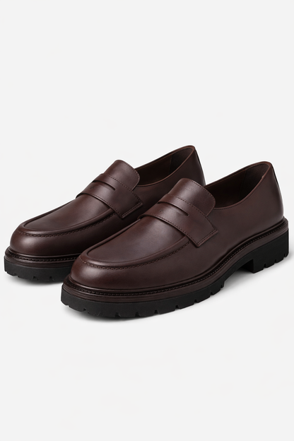 Moccasin Dark Brown Leather Shoes
