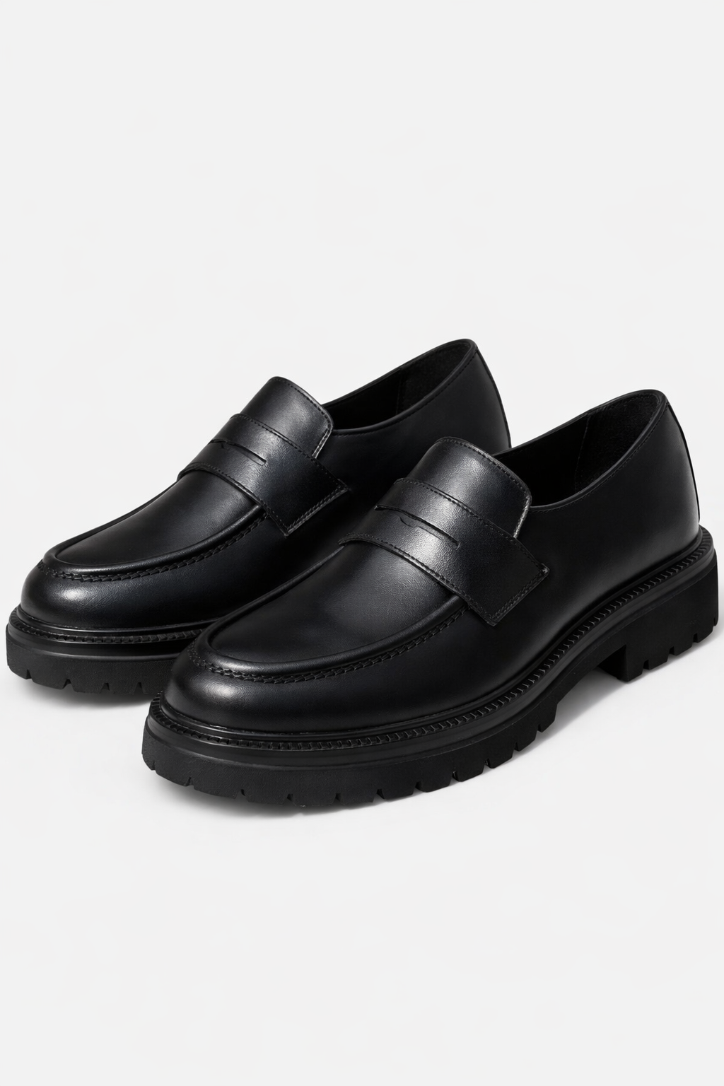 Moccasin Black Leather Shoes
