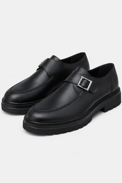 Moccasin Black Leather Shoes