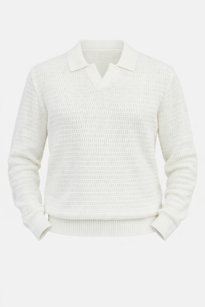 White Polo Knitted Sweater