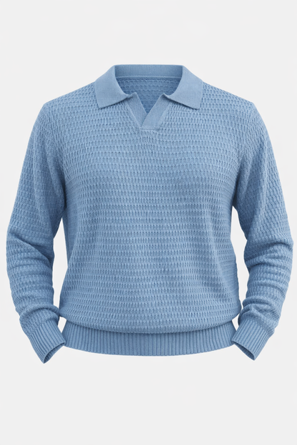 Polo Knitted Sweater in Grey