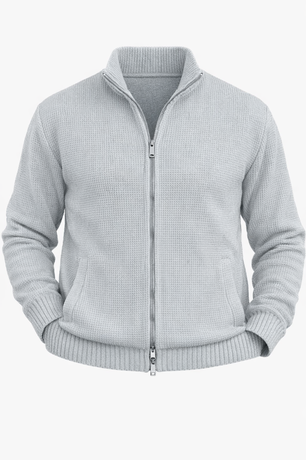 Double Zipped Sweater In Beige