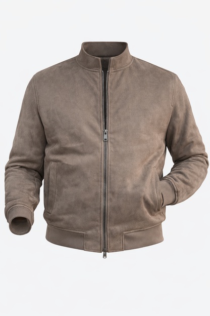 Brown Chinese Neck Jacket