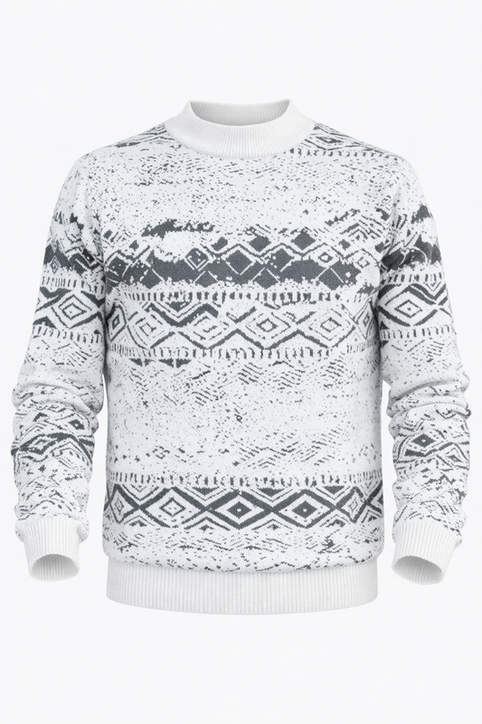 Olive Green Patterned Sweater