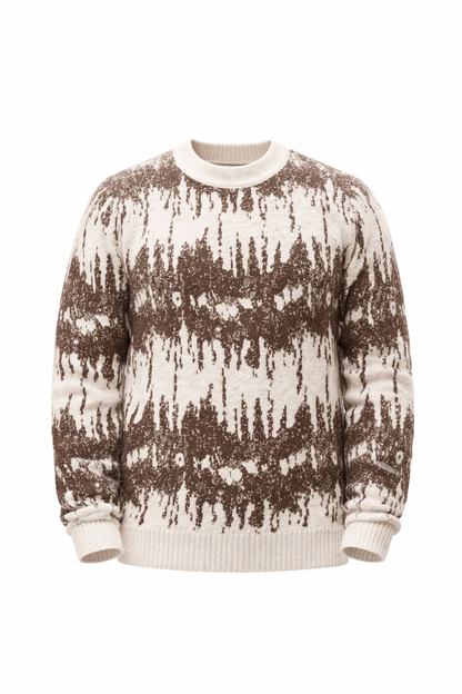 Off-White & Brown Sweater