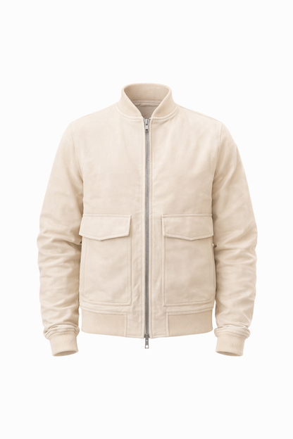 Beige Leather Jacket