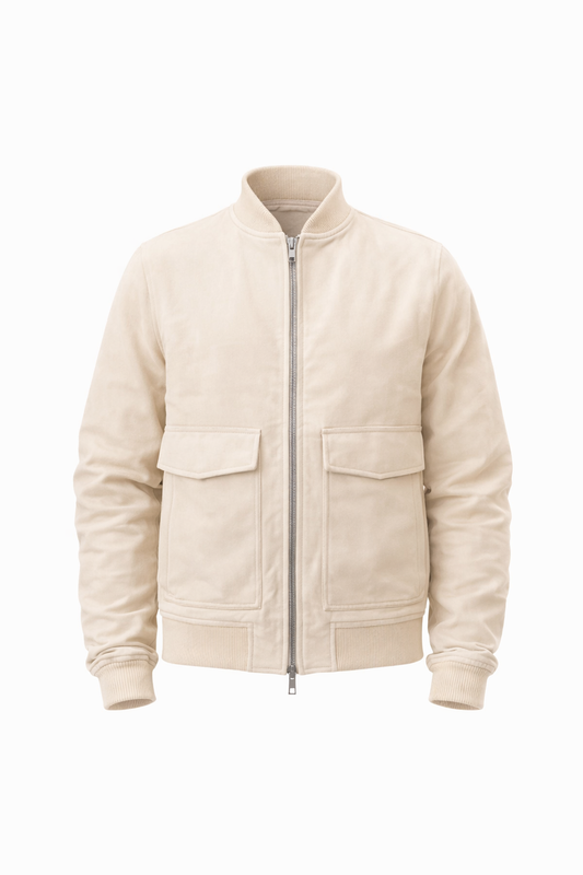 Beige Leather Jacket