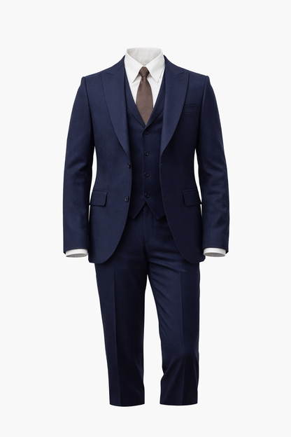 Navy Peak Lapel Suit