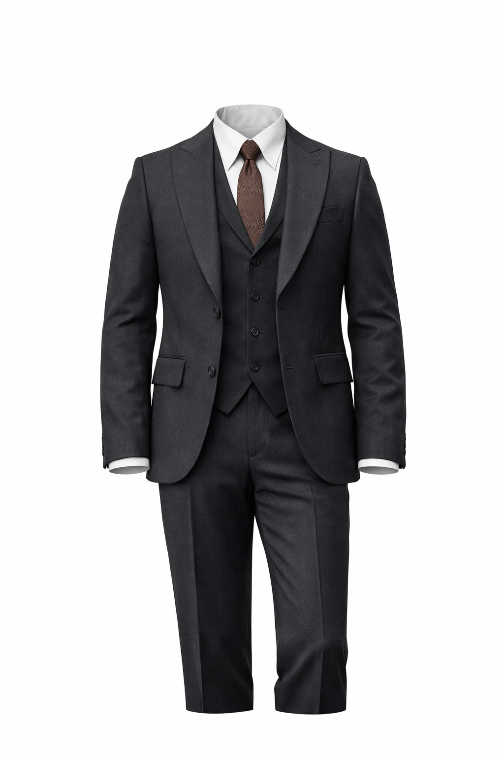 Dark Grey Peak Lapel Suit