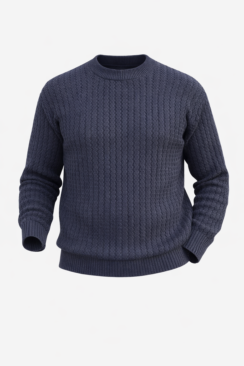 Dark Blue Knitted Wool Sweatshirt