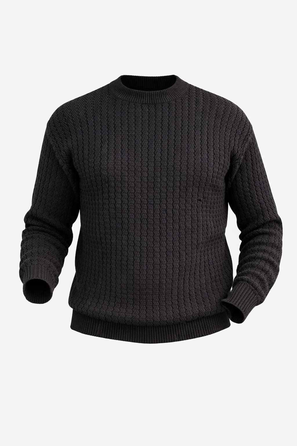Black Knitted Wool Sweatshirt