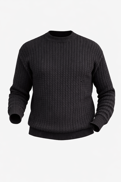 Black Knitted Wool Sweatshirt