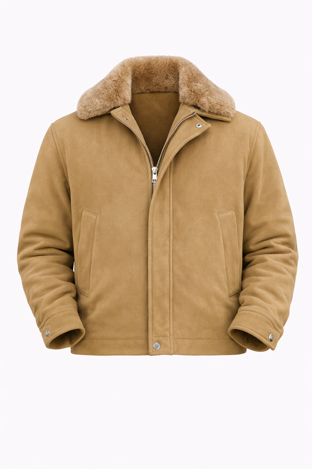 Fur Neck Beige Jacket
