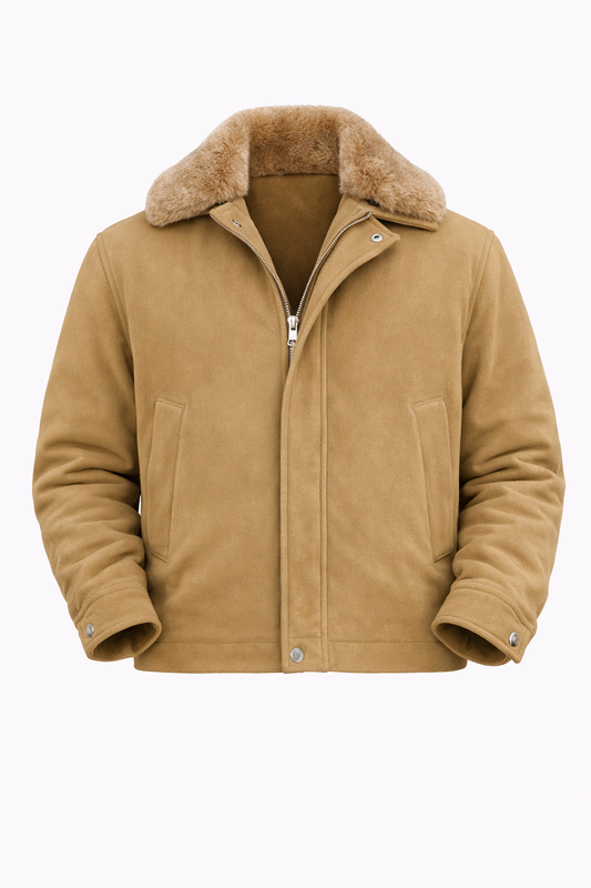 Fur Neck Beige Jacket