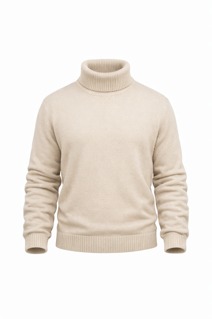 Beige High Neck Top
