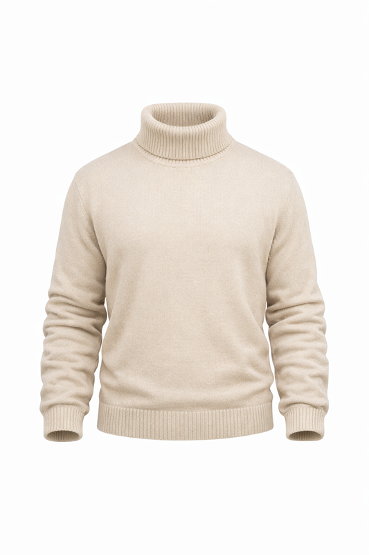 Beige High Neck Top