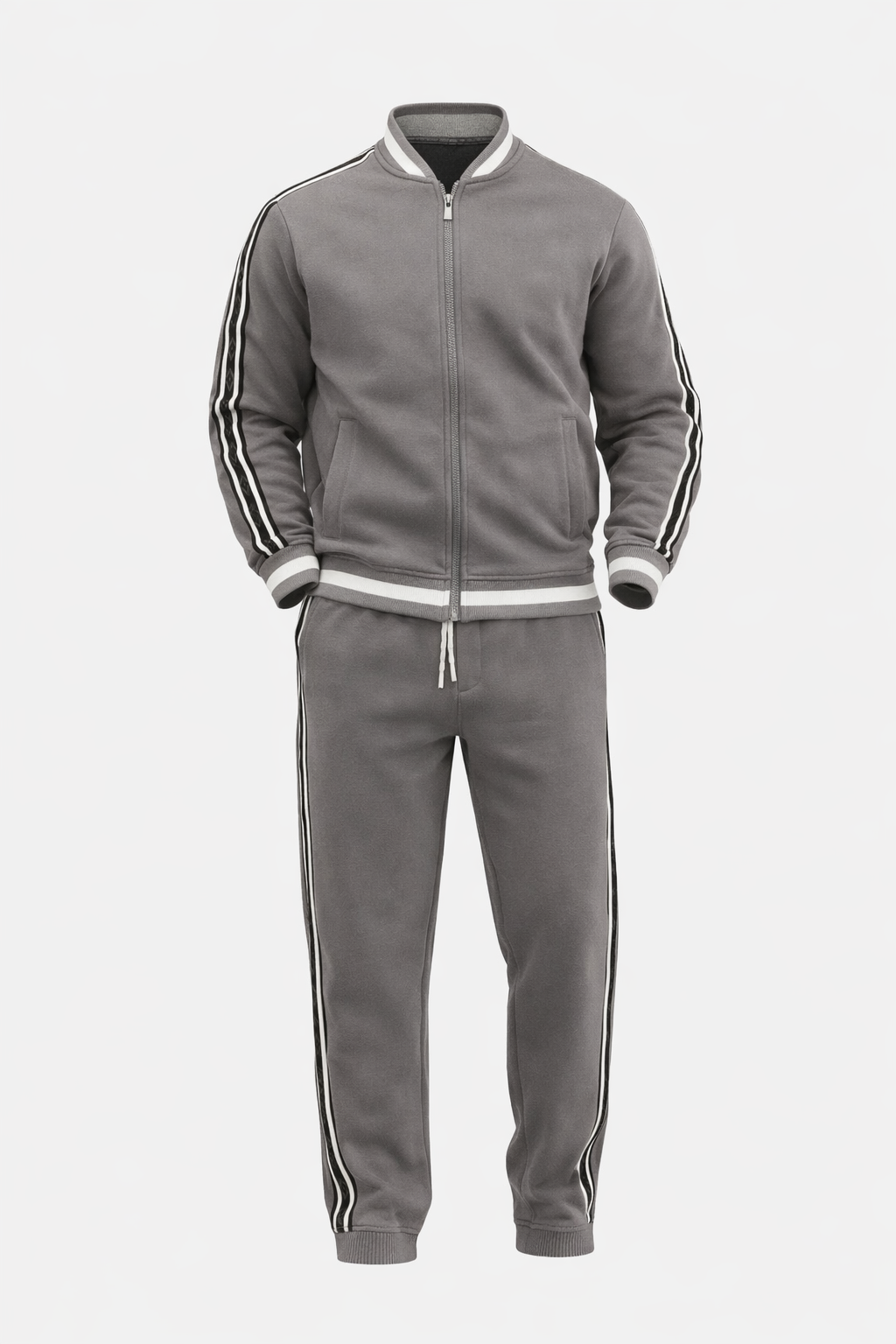 Grey/White Patterned Sleeve Set