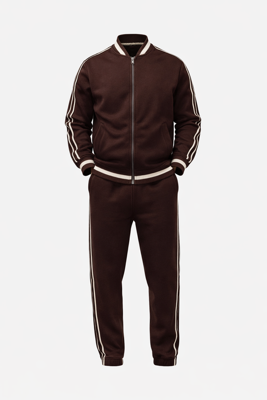 Burgundy/White Patterned Sleeve Set