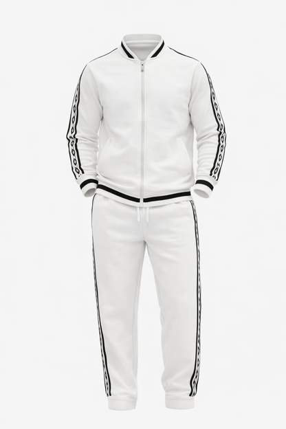 White/Black Patterned Sleeve Set