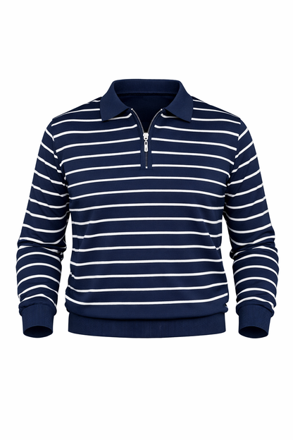 Navy Blue Half Zip Polo