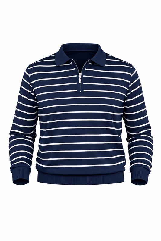 Navy Blue Half Zip Polo