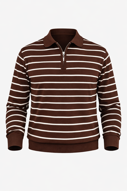 Brown Half Zip Polo