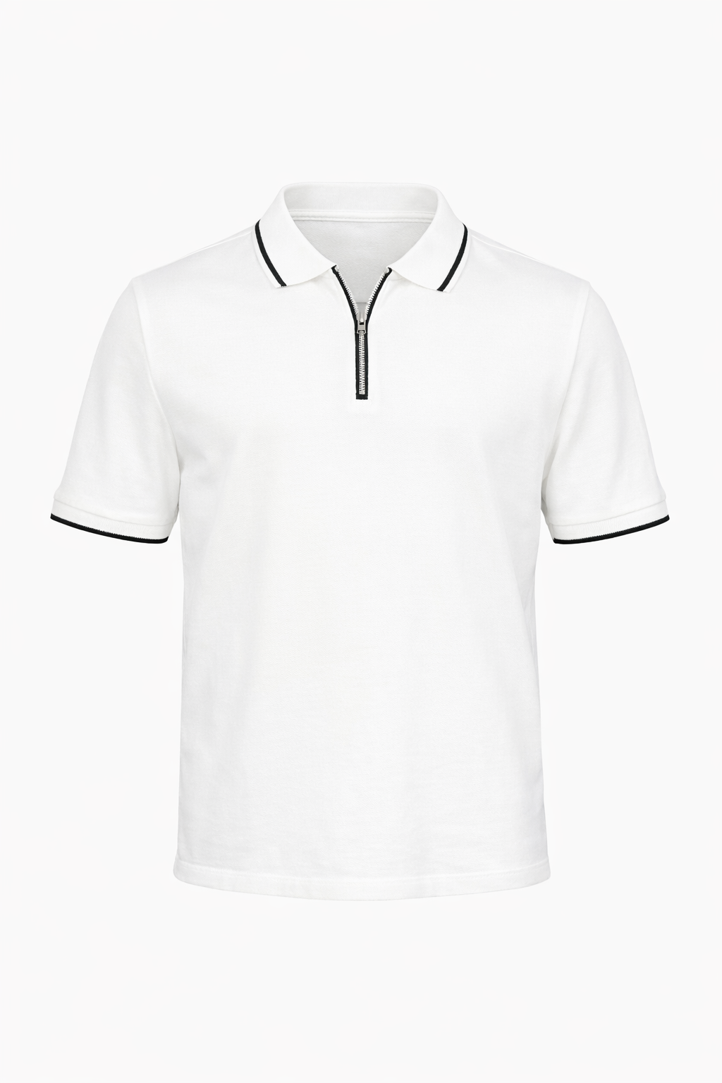 Half-Zip White Polo