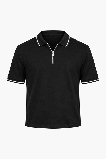 Half-Zip Black Polo