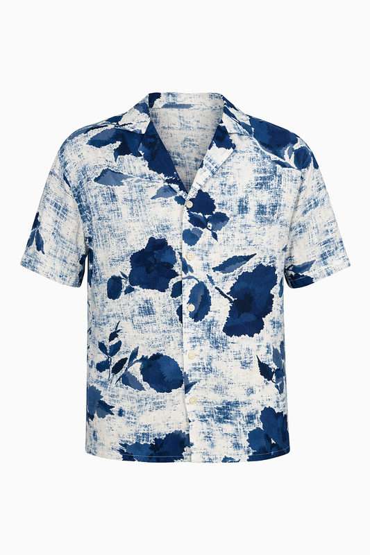 Navy Blue Floral Shirt