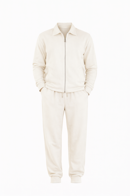White Full Zip Set