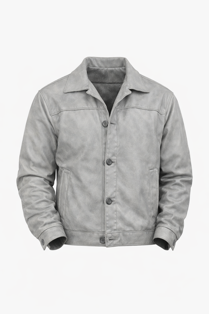 Dark Grey Leather Jacket