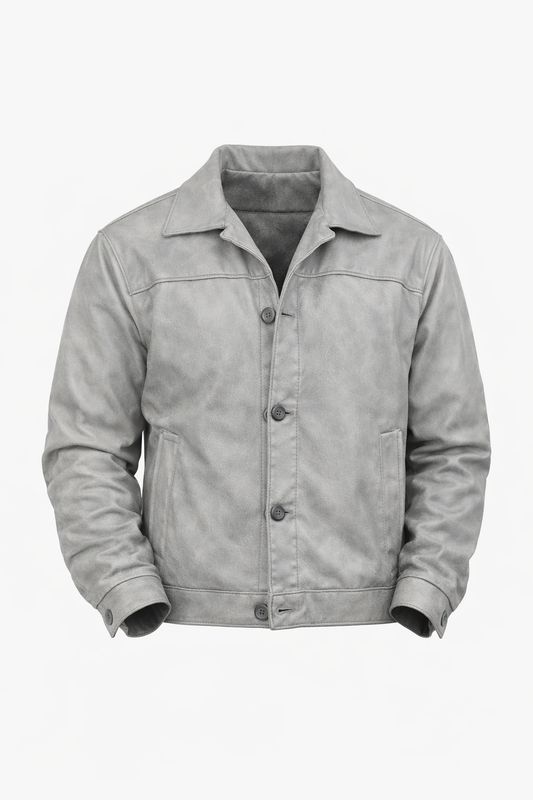 Dark Grey Leather Jacket