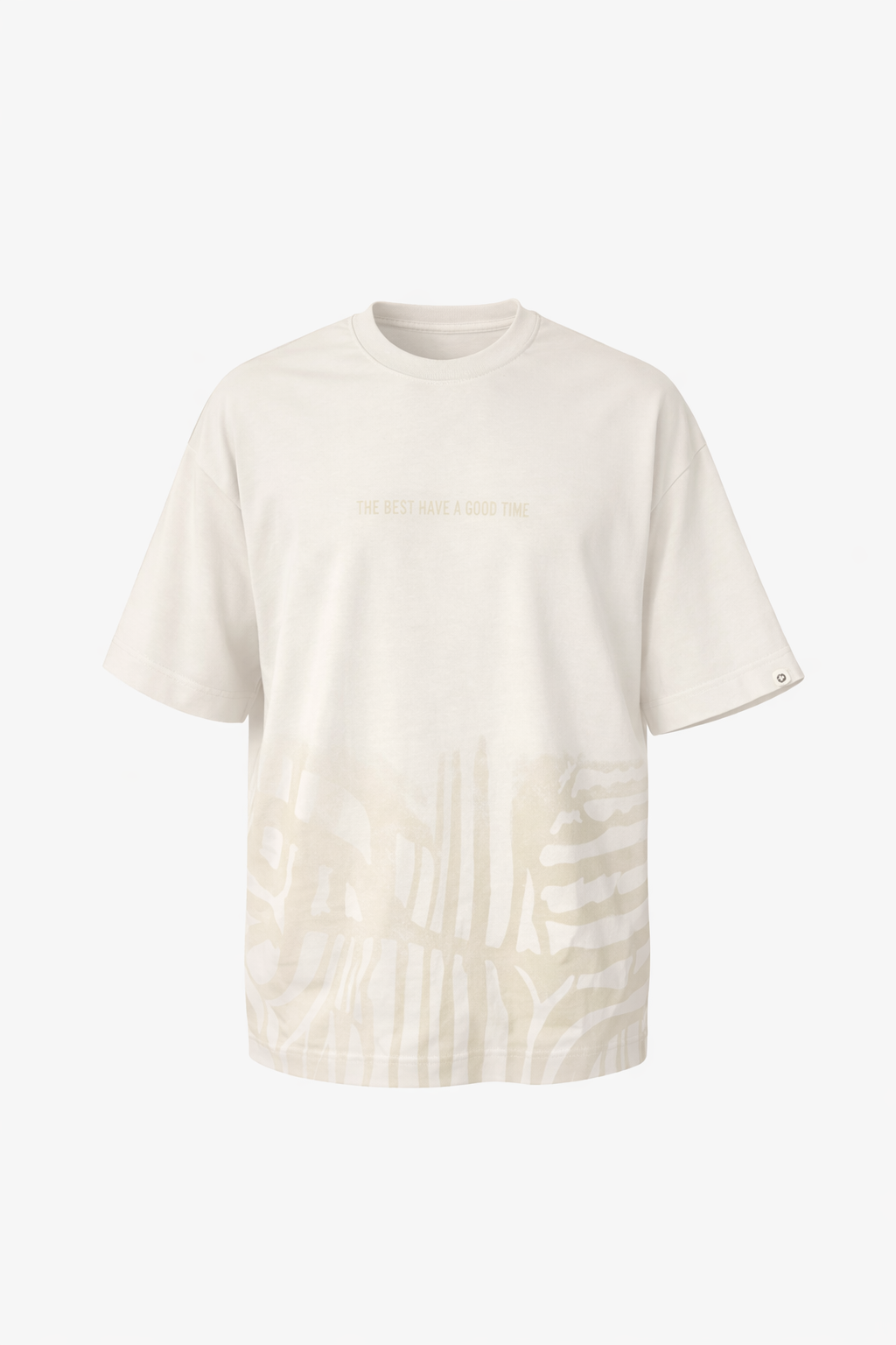 Cream & Beige Over Size T-Shirt