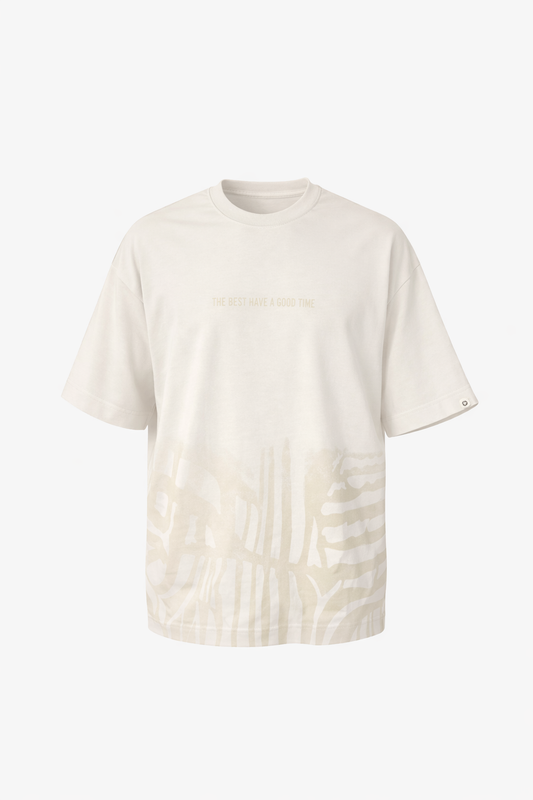 Cream & Beige Over Size T-Shirt